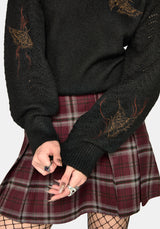 Ember Moth Bestickt Strick Pullover