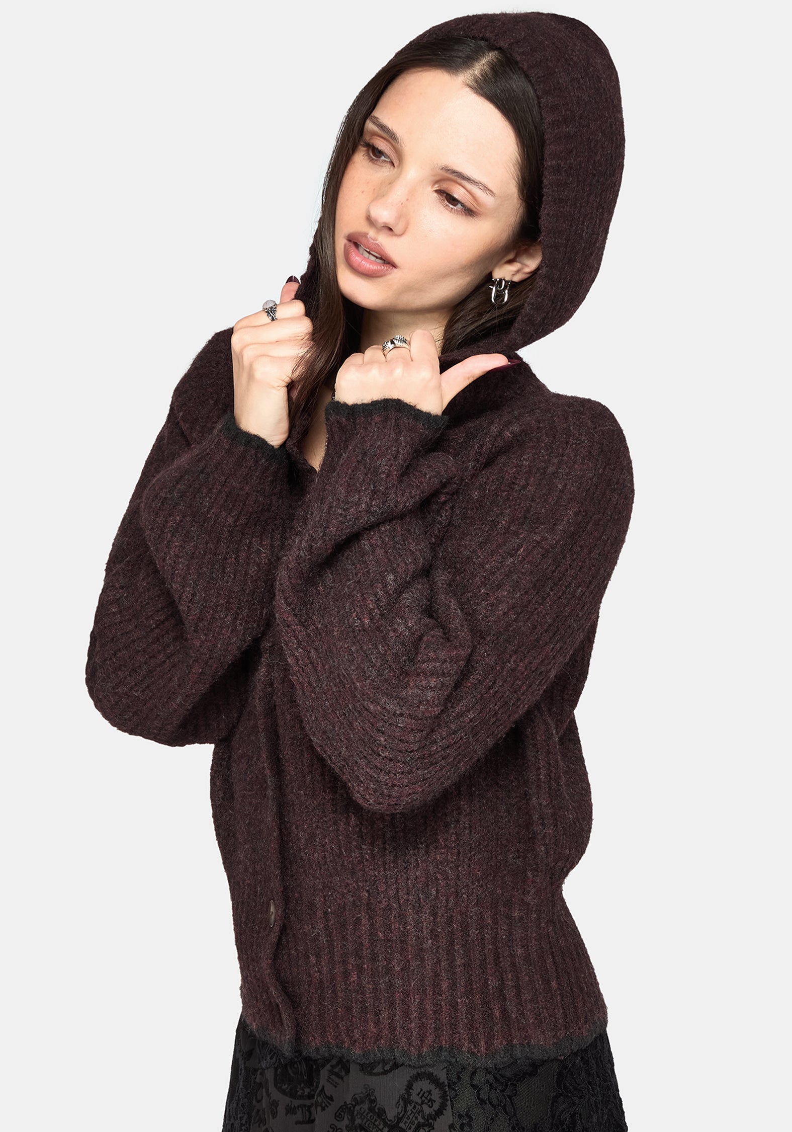 Vallie Mit Kapuze Blouson Strick Strickjacke