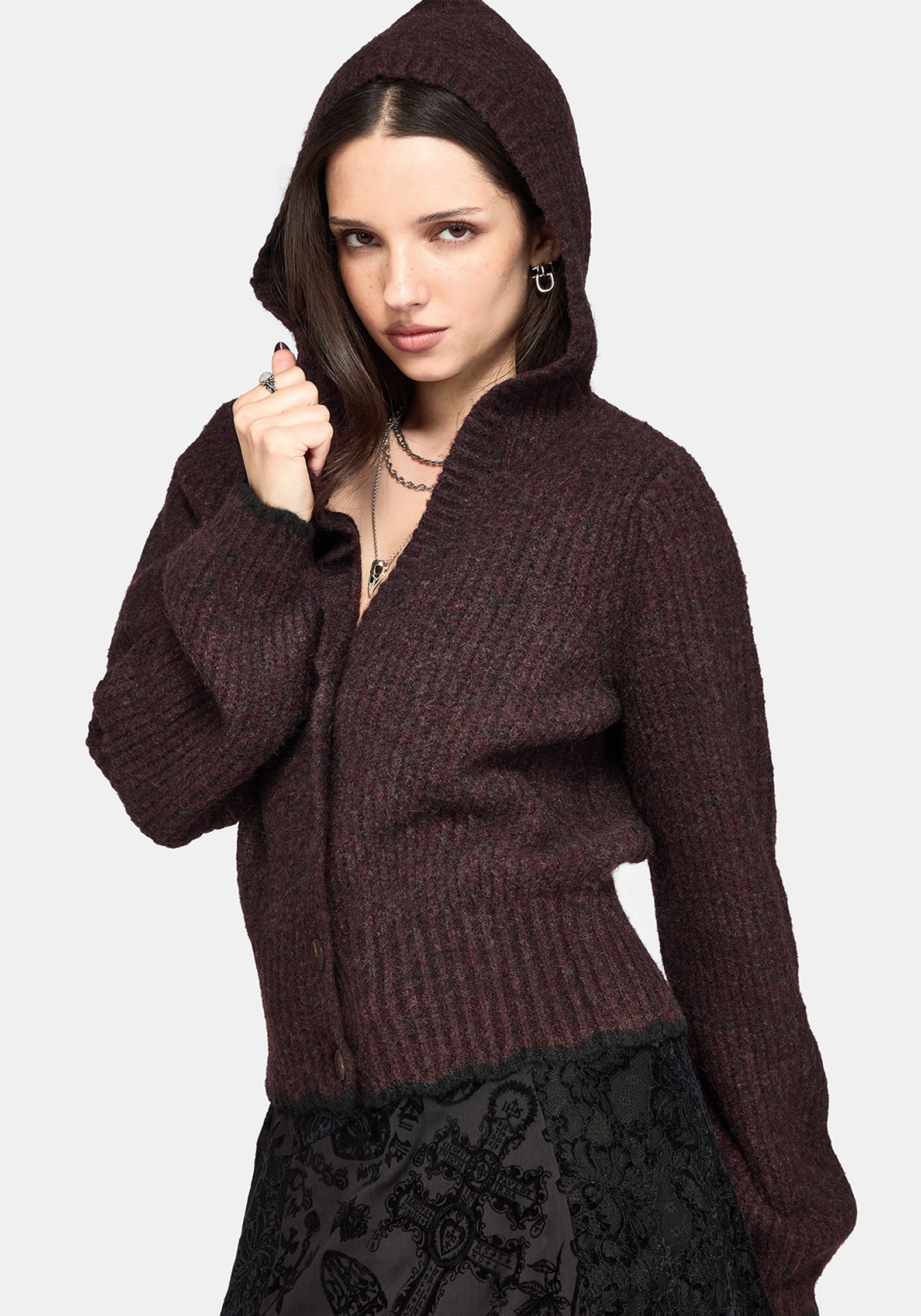 Vallie Mit Kapuze Blouson Strick Strickjacke