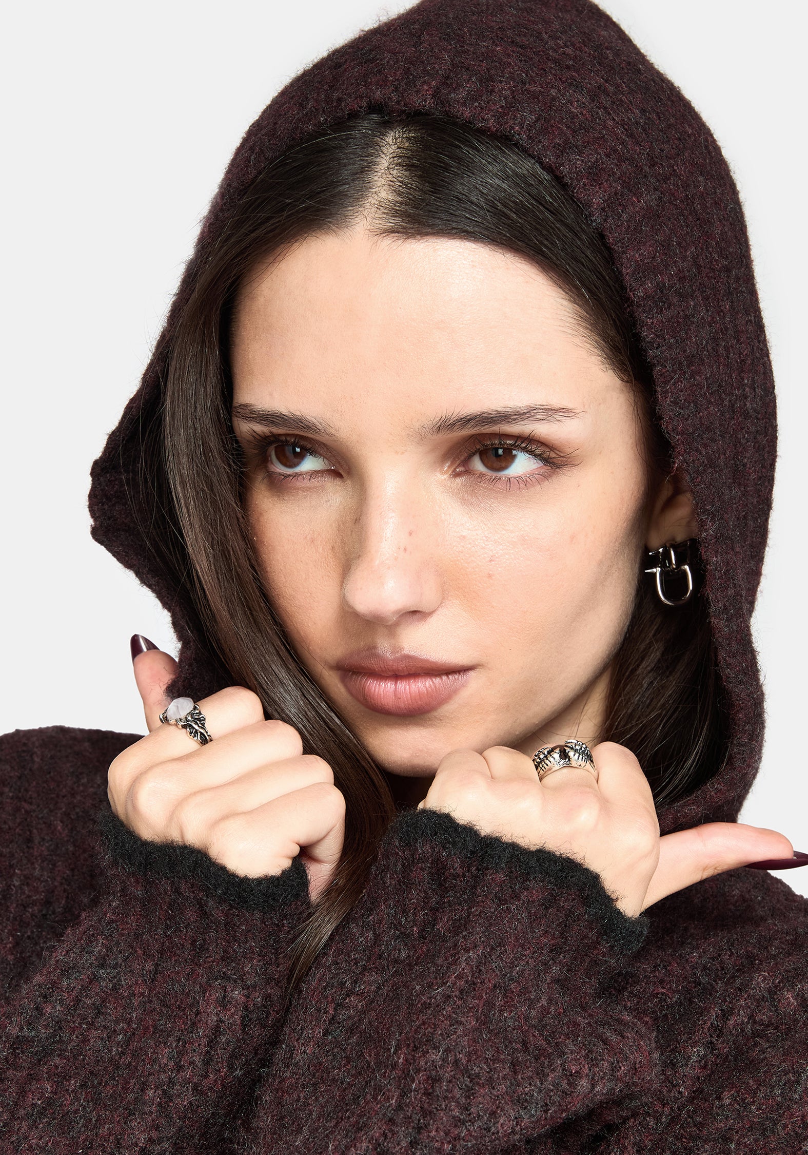 Vallie Mit Kapuze Blouson Strick Strickjacke