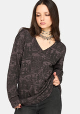 Diabolical V-Ausschnitt Strick Pullover