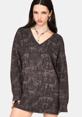 Diabolical V Neck Knit Jumper