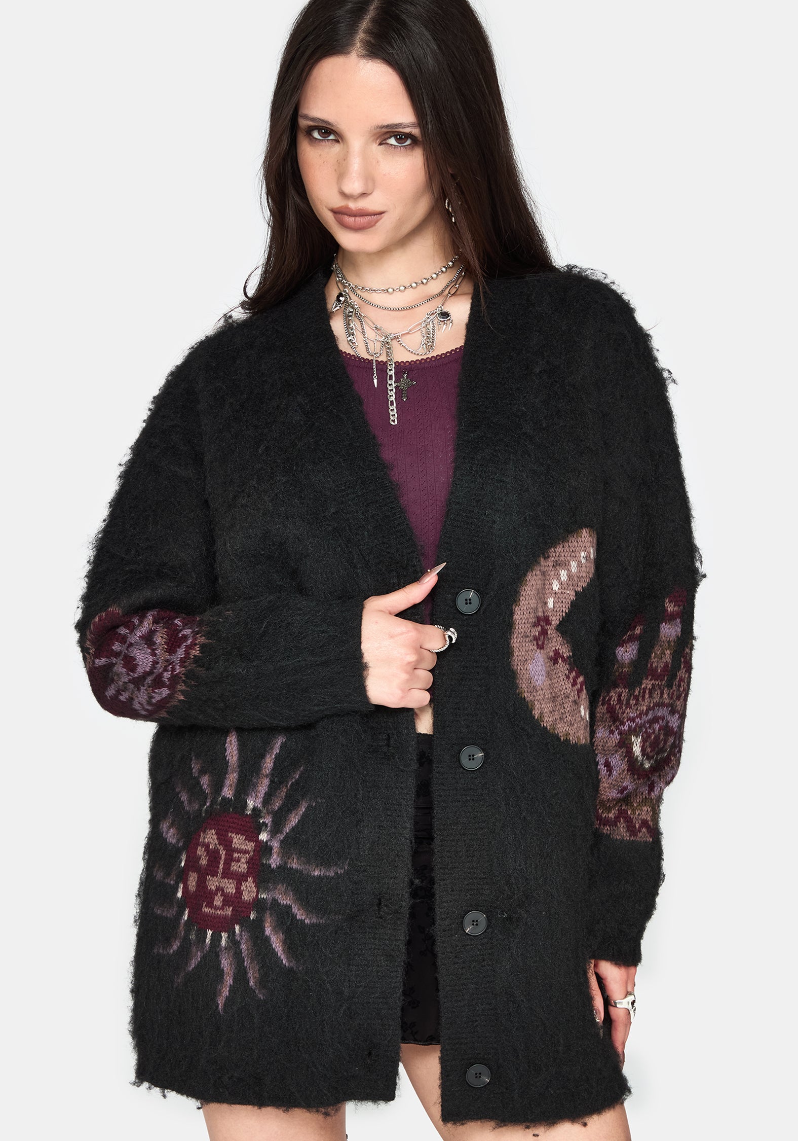Angela Himmlisch Fluffy Strick Strickjacke