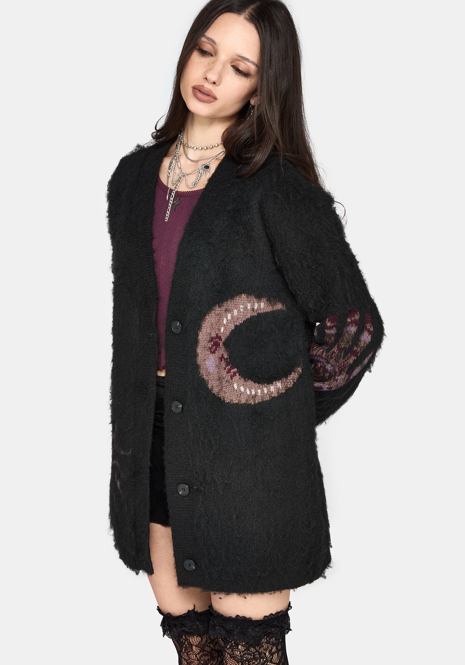 Angela Himmlisch Fluffy Strick Strickjacke