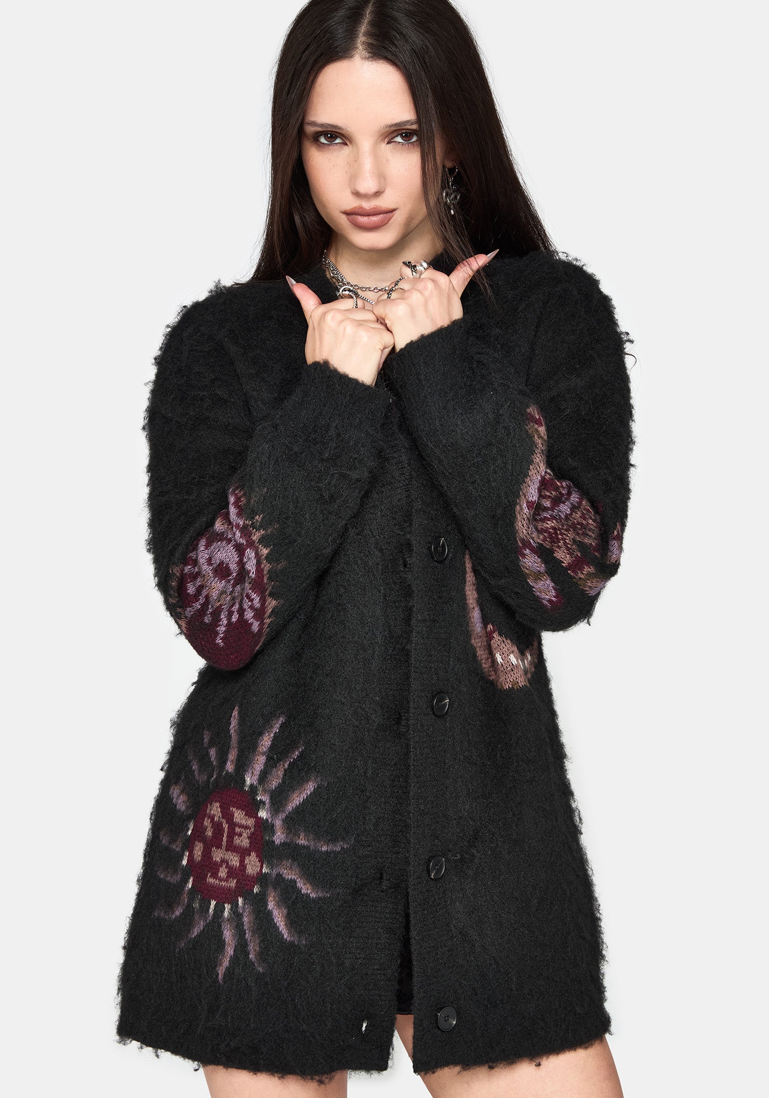 Angela Himmlisch Fluffy Strick Strickjacke
