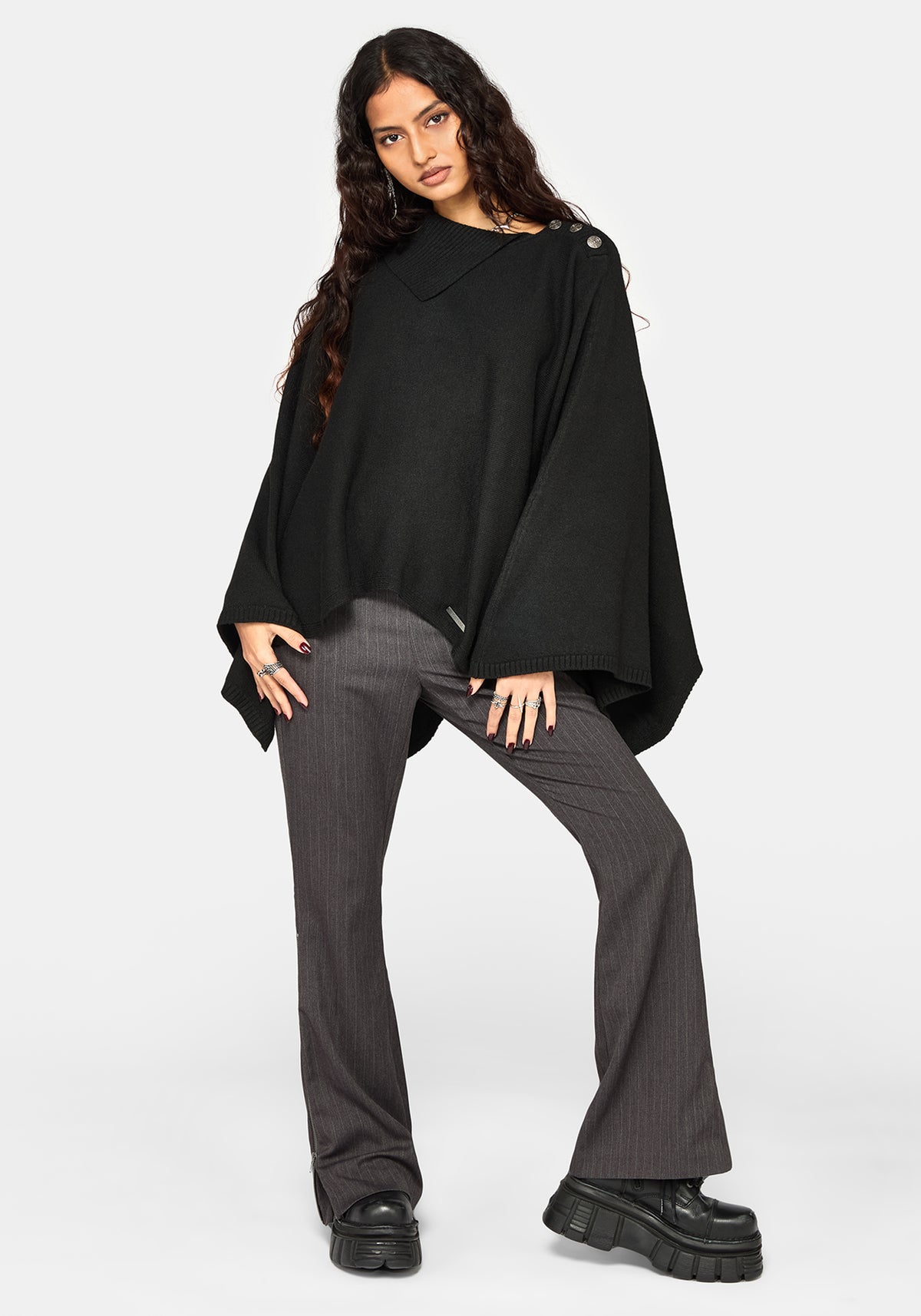 Alois Asymmetrisch Strick Cape
