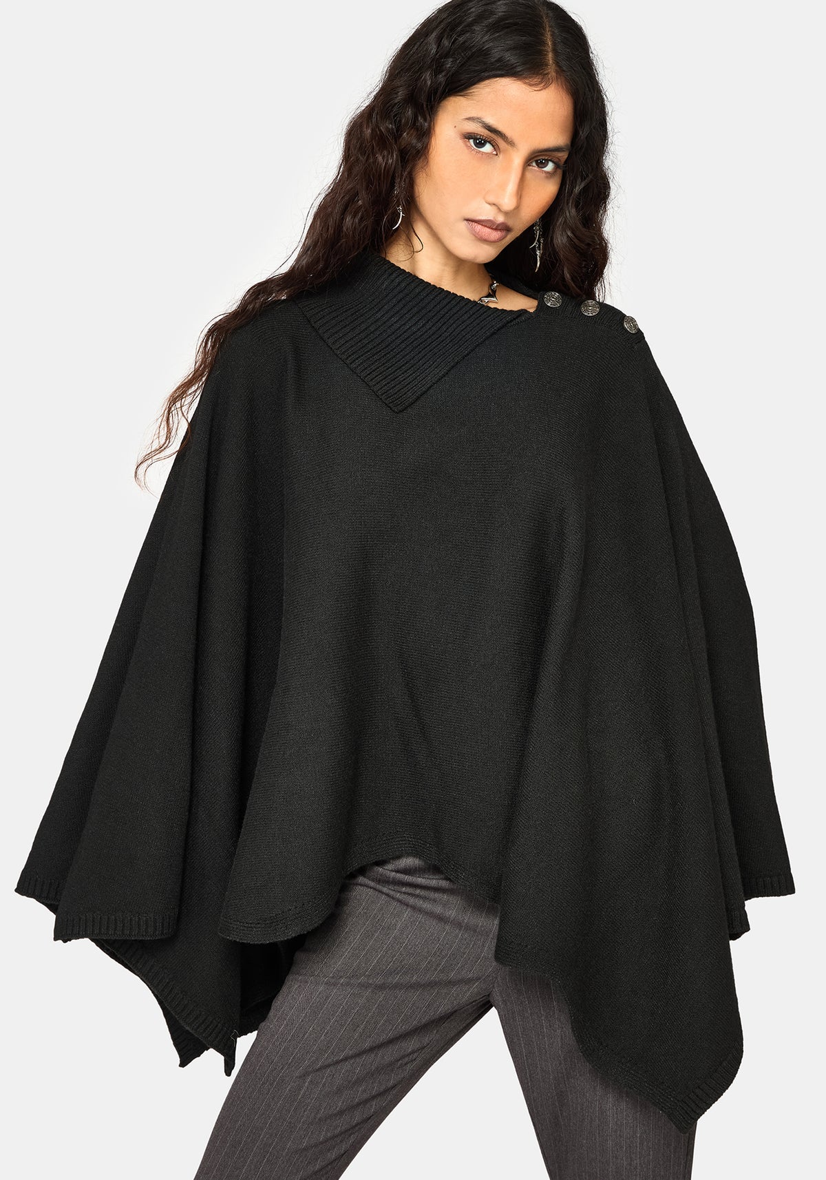 Alois Asymmetrisch Strick Cape