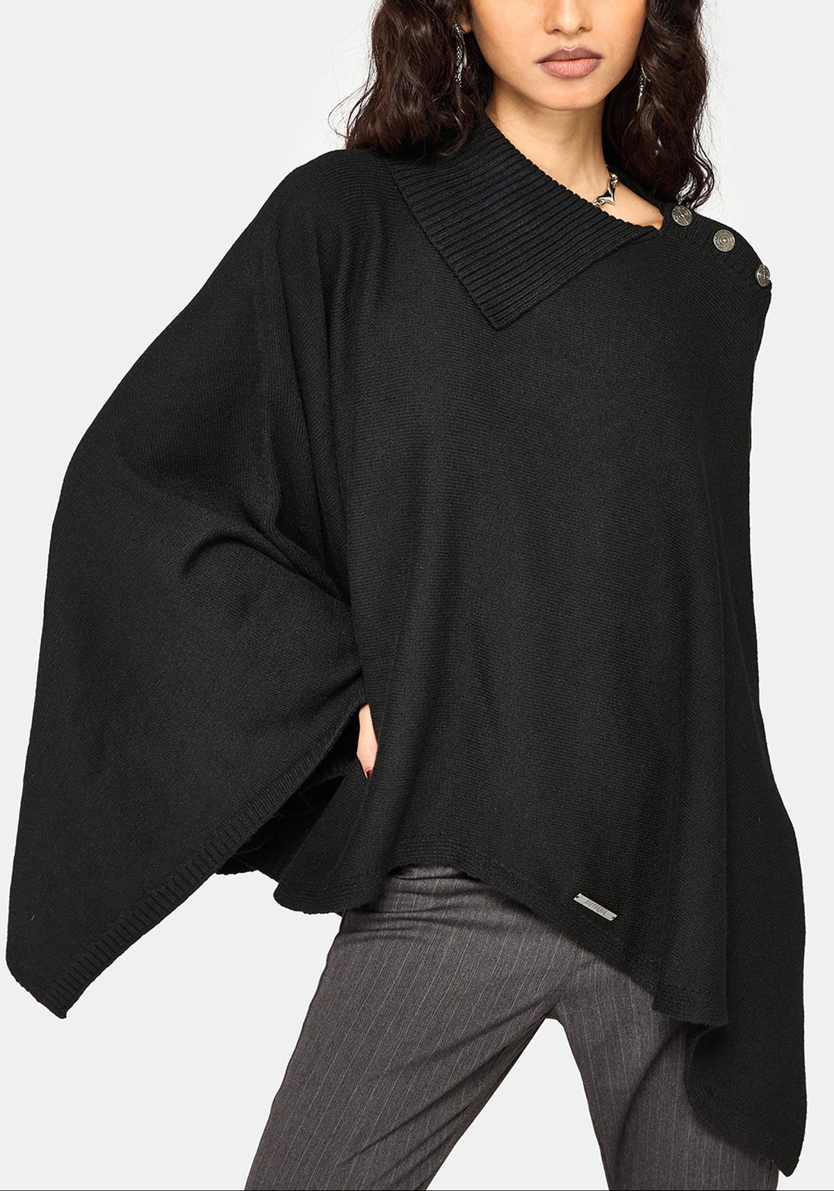 Alois Asymmetric Knit Cape