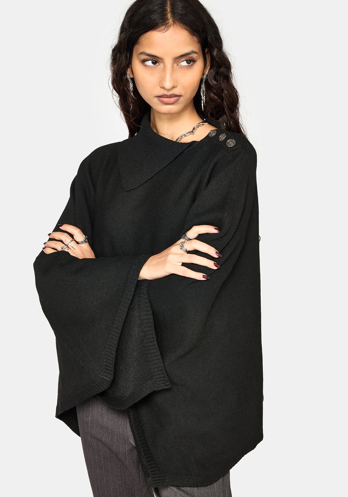 Alois Asymmetrisch Strick Cape