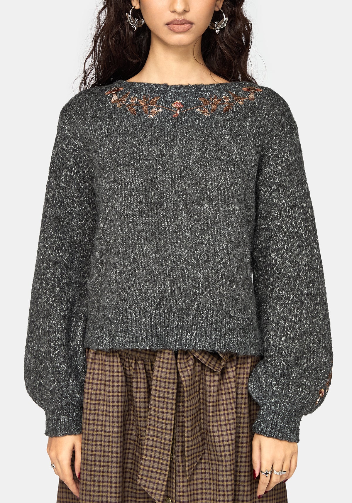 Beatrix Mushroom Embroidered Knit Jumper