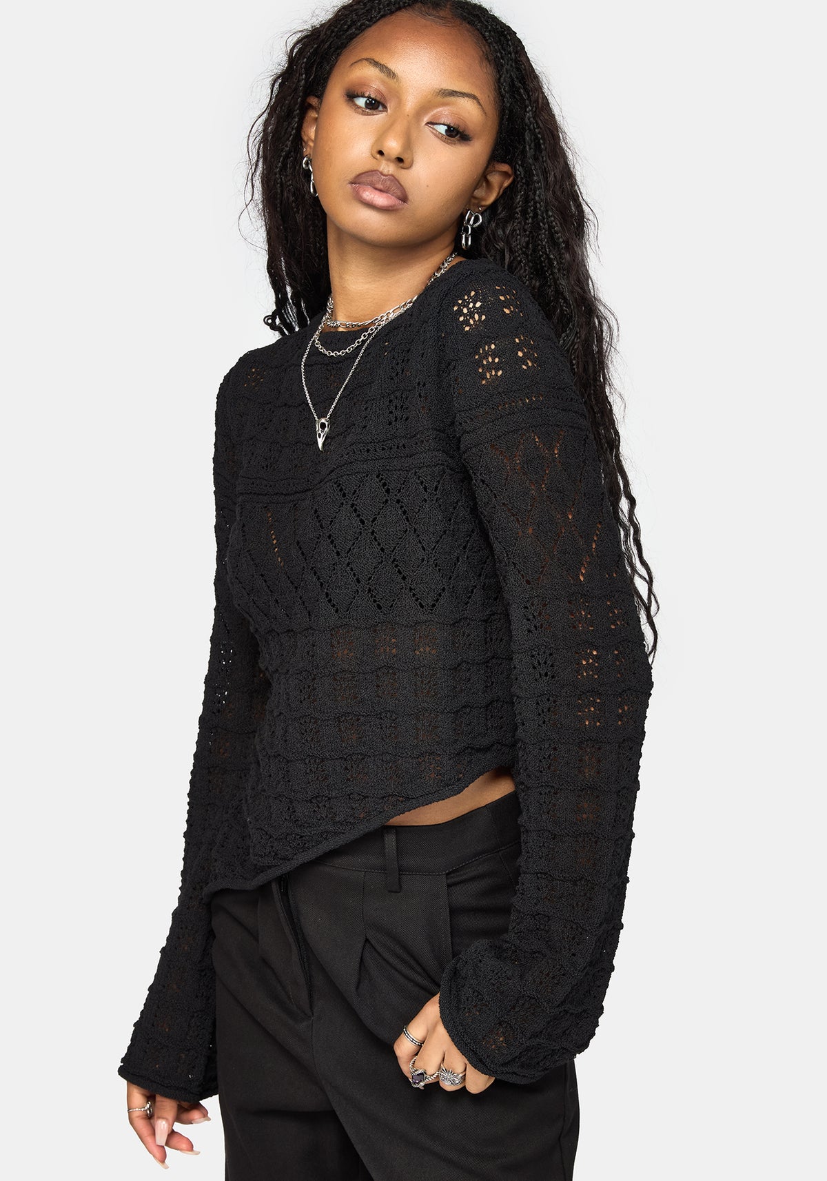 Olesia Asymmetrisch Strick Pullover