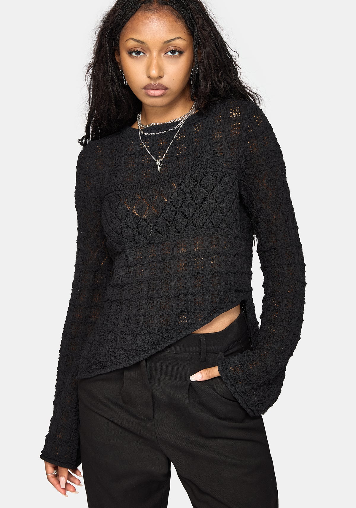 Olesia Asymmetrisch Strick Pullover