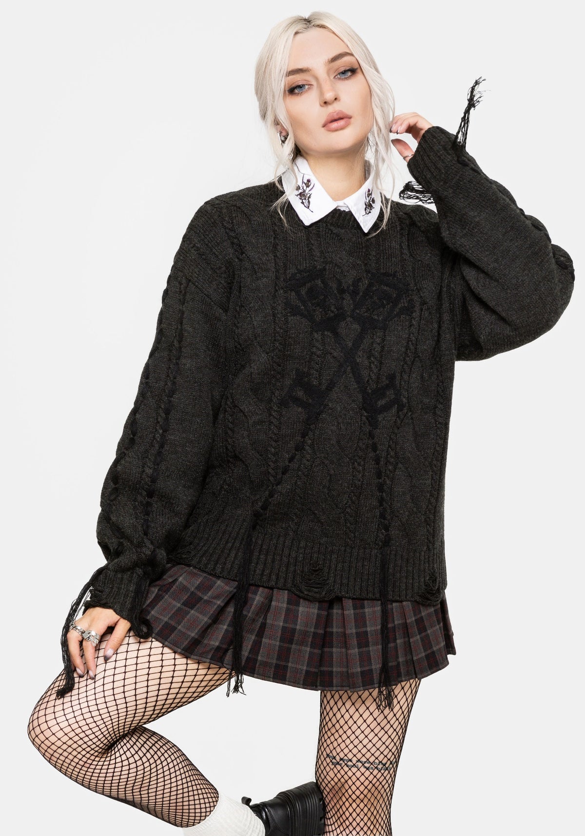Skorn Skull Key Cable Knit Jumper S