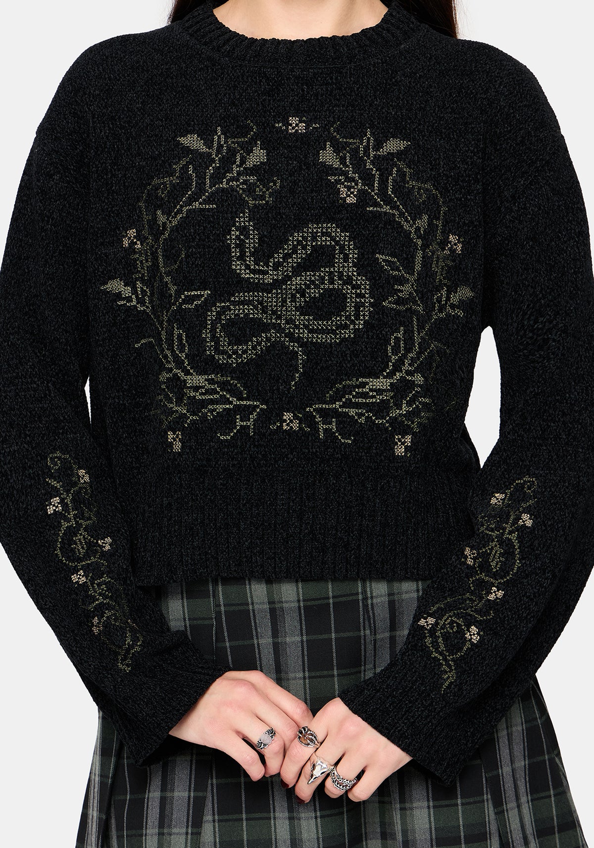 Ophidian Schlange Cross Stitch Strick Pullover