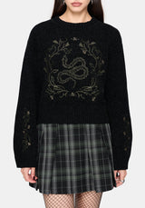 Ophidian Schlange Cross Stitch Strick Pullover