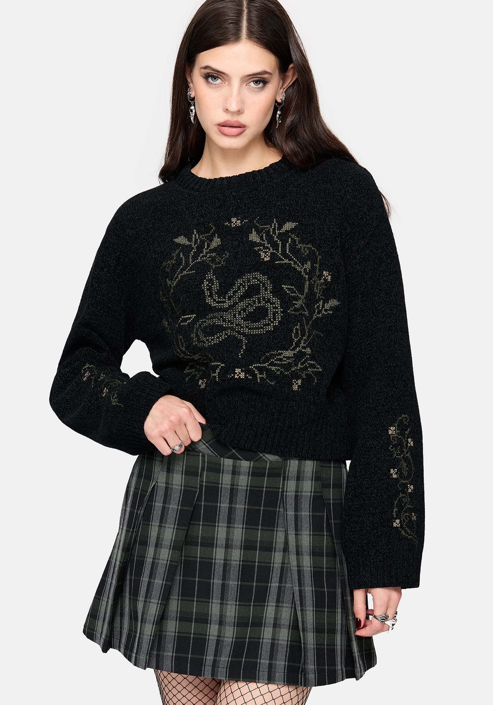 Ophidian Schlange Cross Stitch Strick Pullover