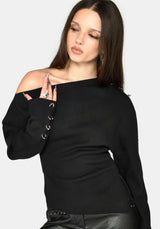Madigan Asymmetrisch Piercing Strick Oberteil