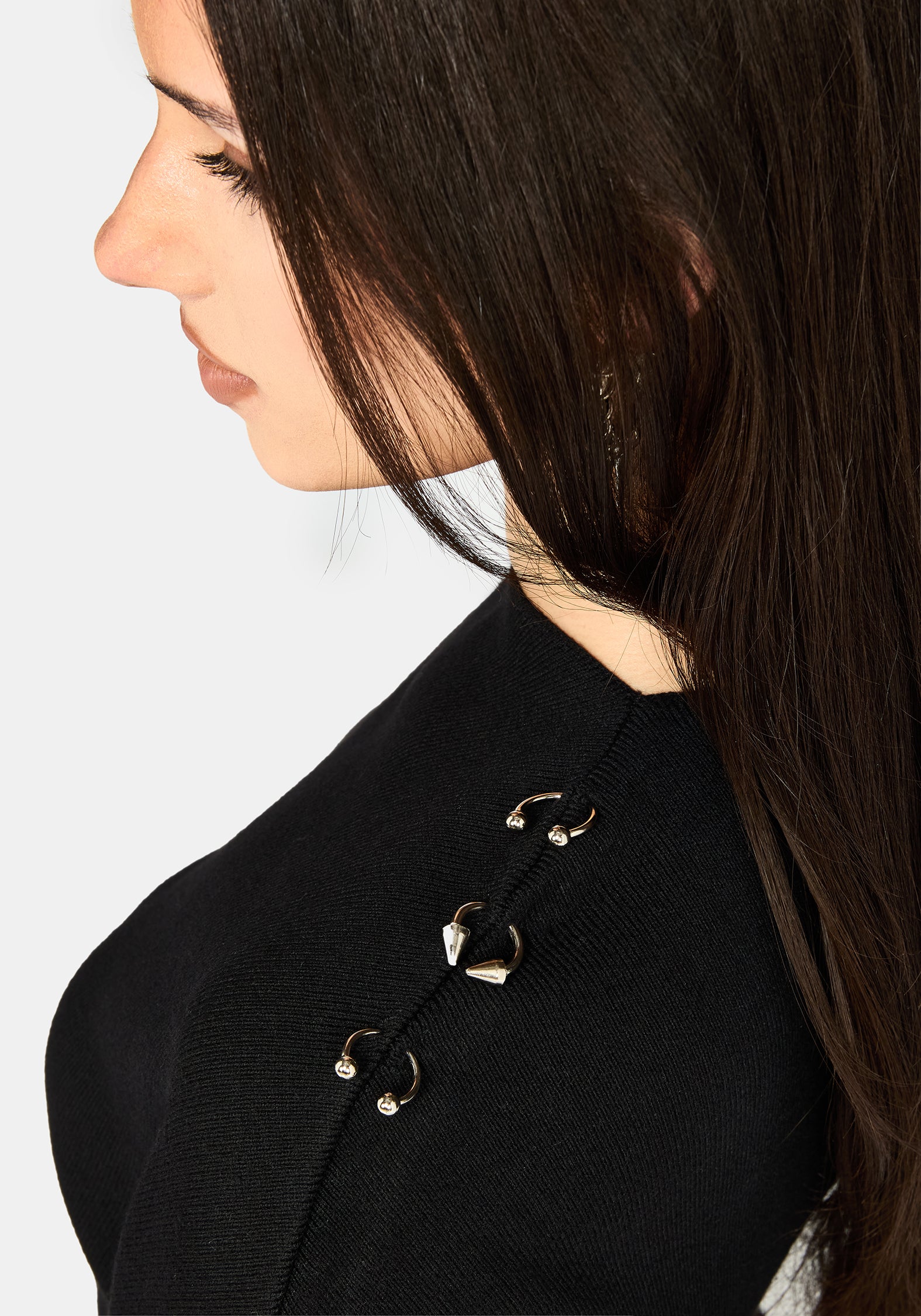 Madigan Asymmetrisch Piercing Strick Oberteil