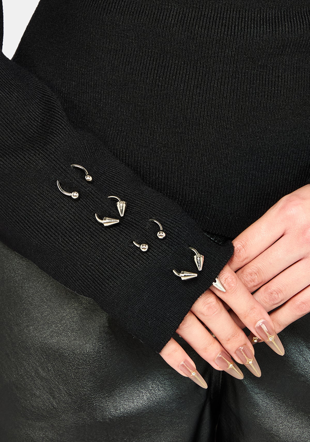 Madigan Asymmetrisch Piercing Strick Oberteil