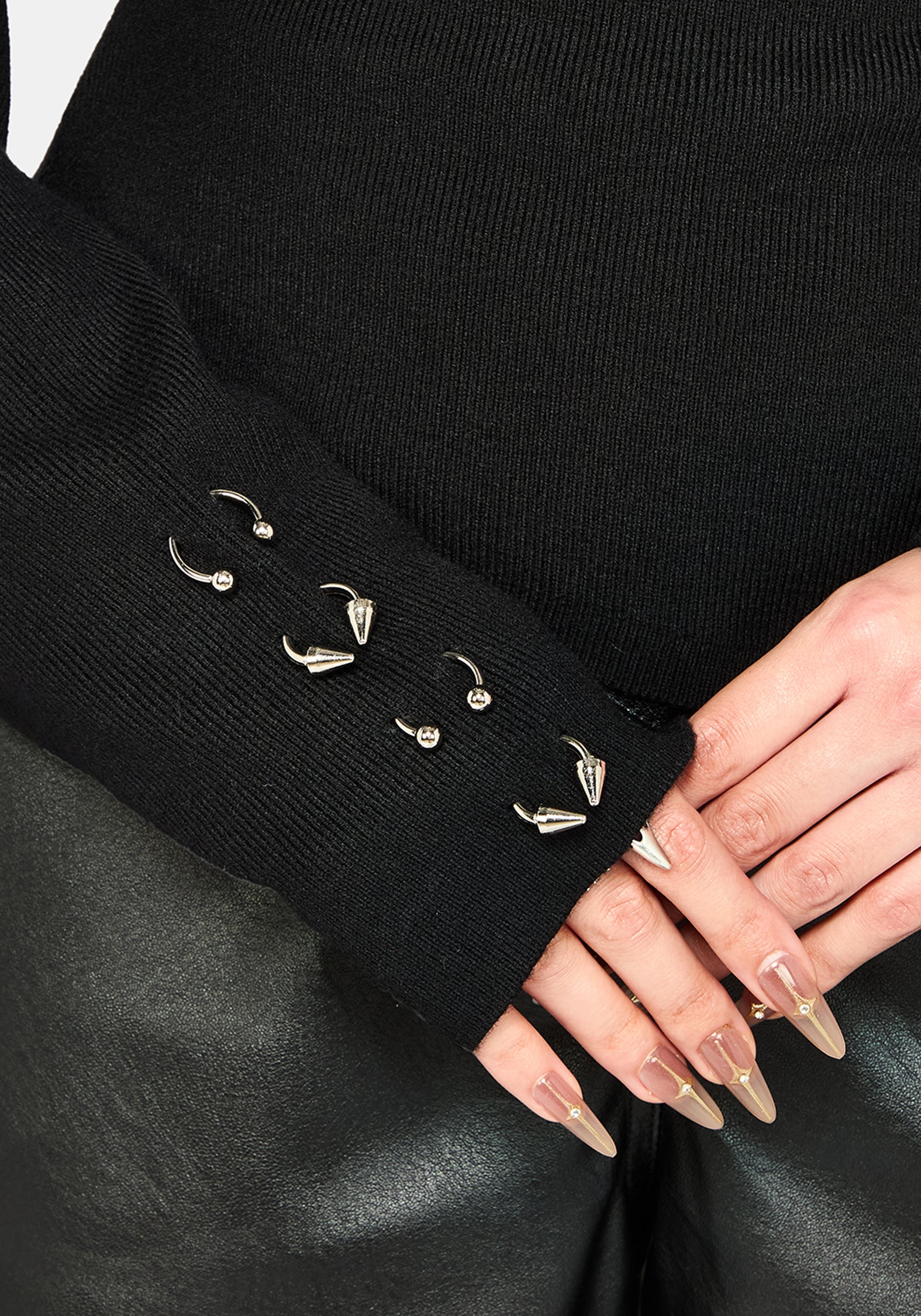 Madigan Asymmetrisch Piercing Strick Oberteil