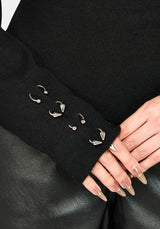 Madigan Asymmetrisch Piercing Strick Oberteil