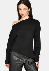 Madigan Asymmetrisch Piercing Strick Oberteil