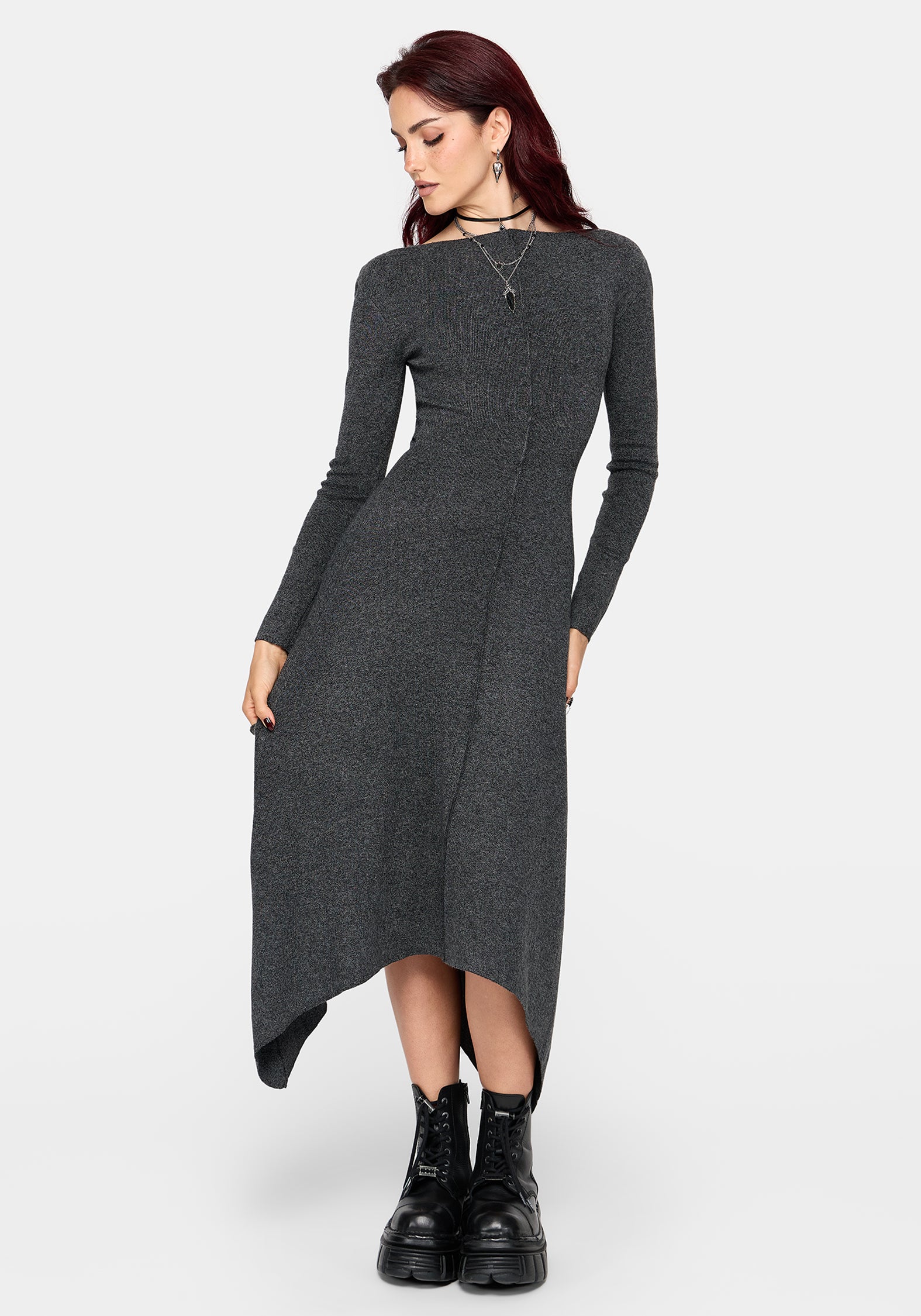 Coralie Exposed Seam Strick Kleid