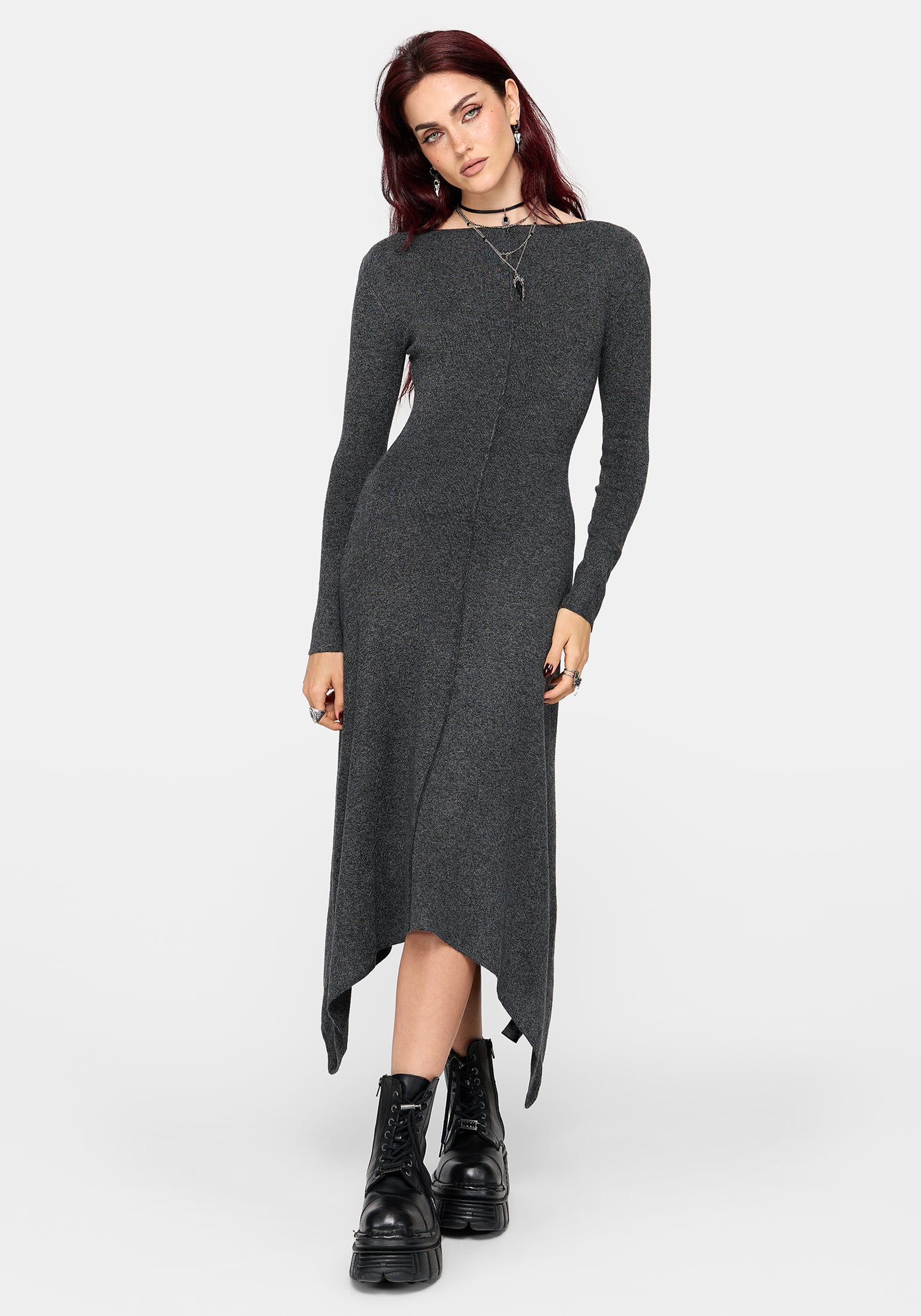 Coralie Exposed Seam Strick Kleid
