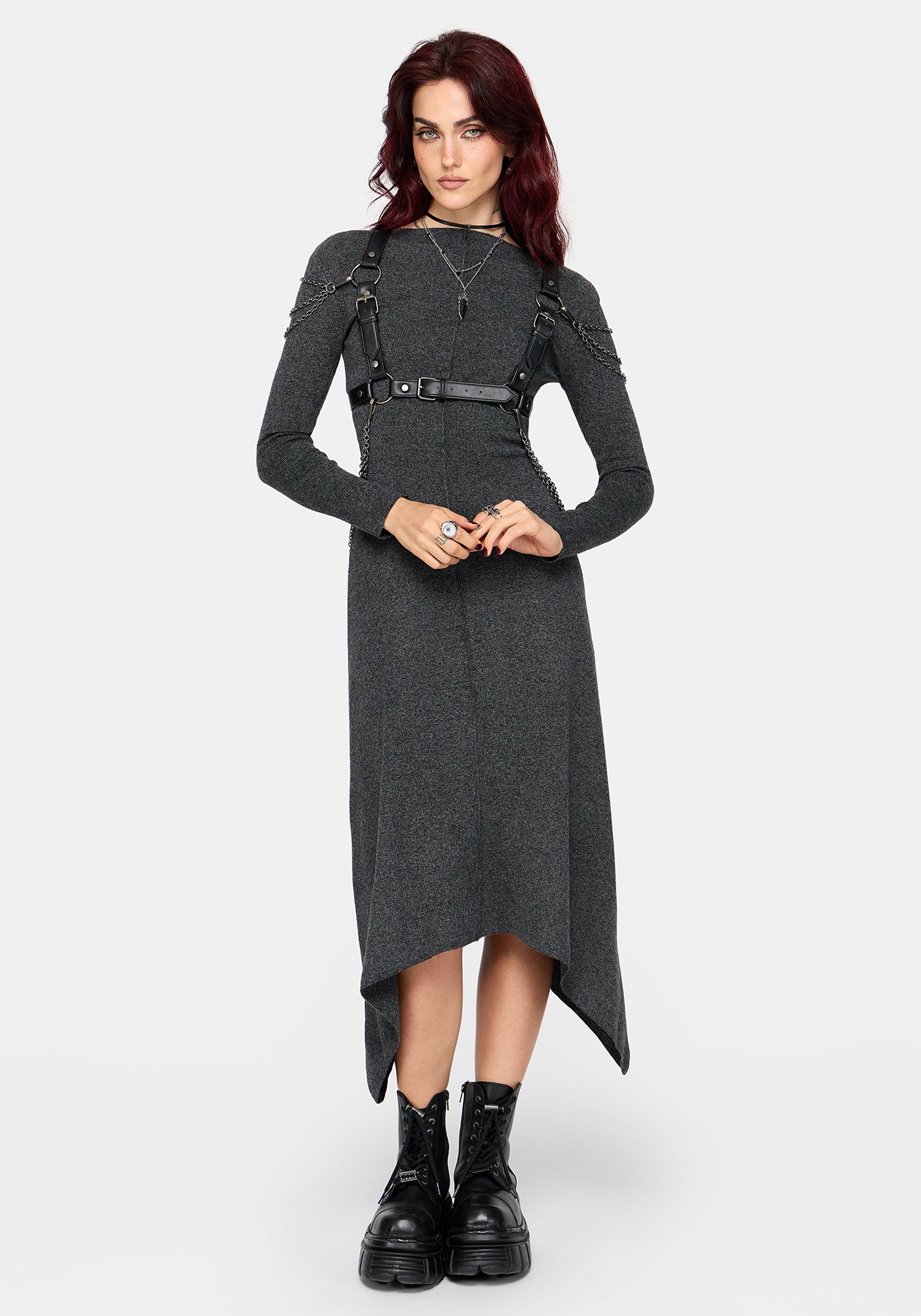Coralie Exposed Seam Strick Kleid