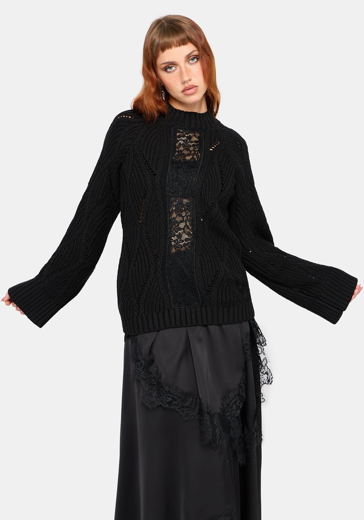 Melrose Lace Cable Knit Jumper