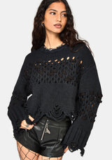 Noel Open Weave Cropped Strick Pullover