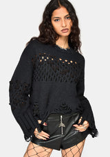 Noel Open Weave Cropped Strick Pullover