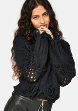 Noel Open Weave Cropped Strick Pullover