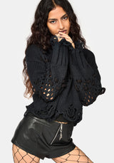 Noel Open Weave Cropped Strick Pullover