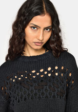 Noel Open Weave Cropped Strick Pullover