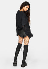 Noel Open Weave Cropped Strick Pullover