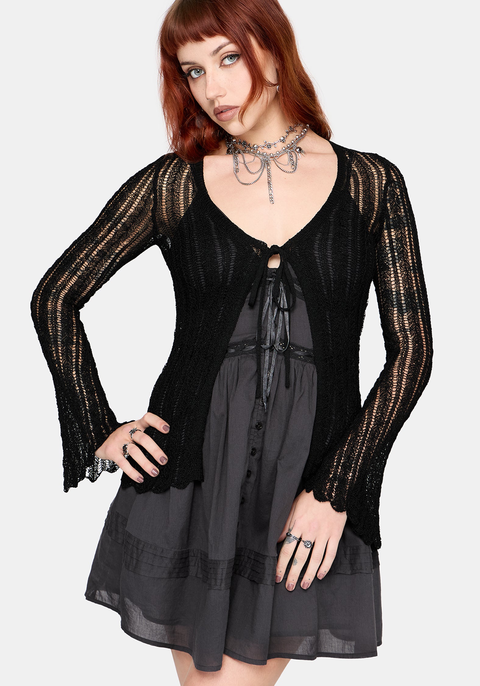 Amadea Pointelle Knit Cardigan