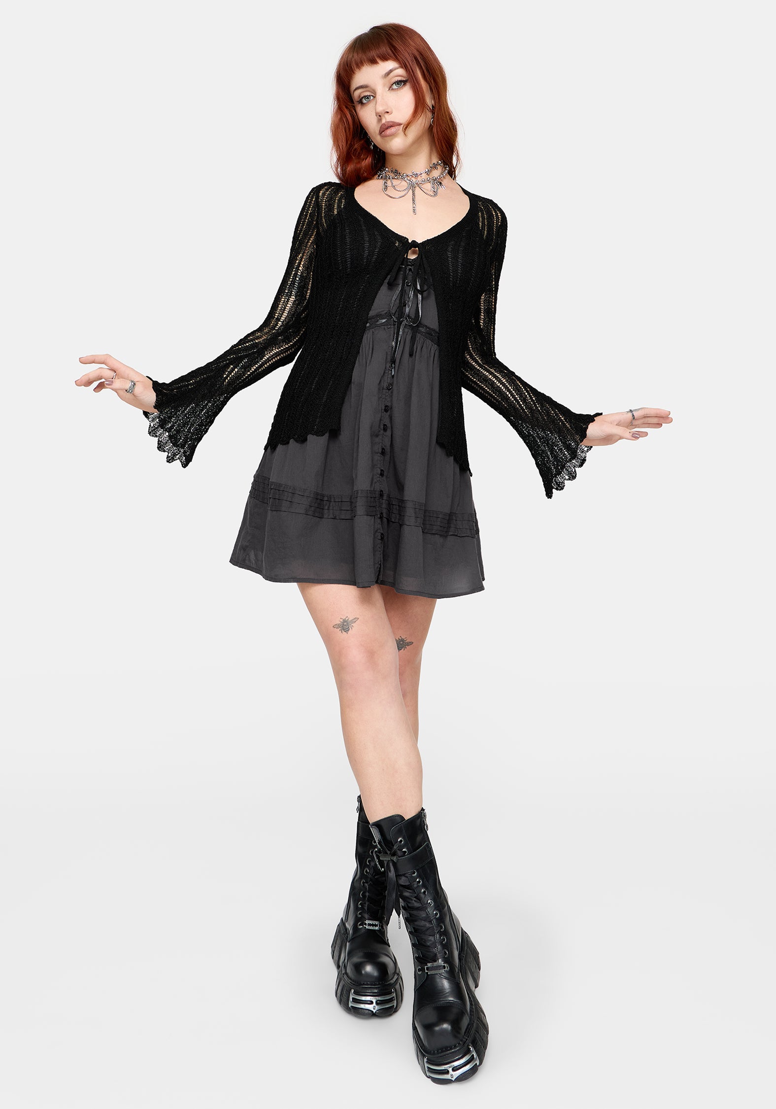 Amadea Pointelle Knit Cardigan
