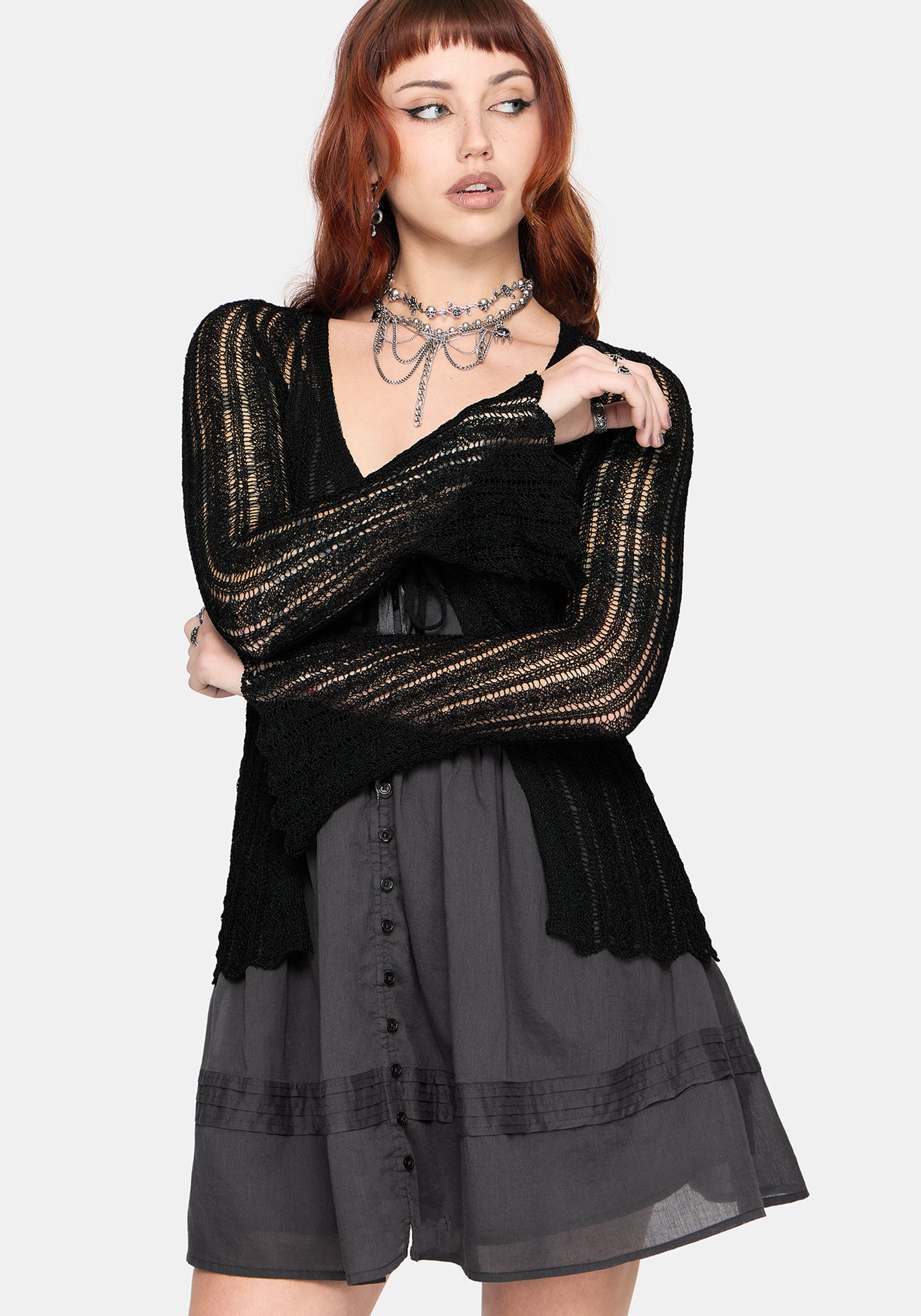 Amadea Pointelle Knit Cardigan