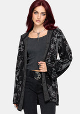 Eros Jacquard Hooded Knit Kimono