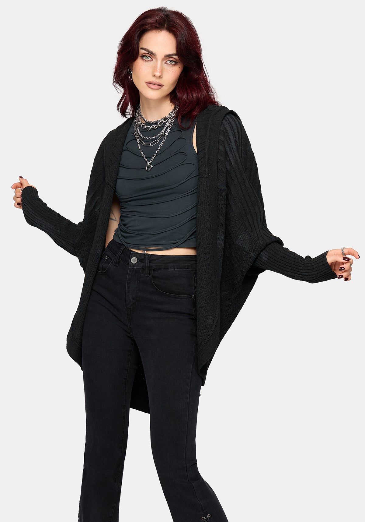 Morpho Cocoon Mit Kapuze Strickjacke