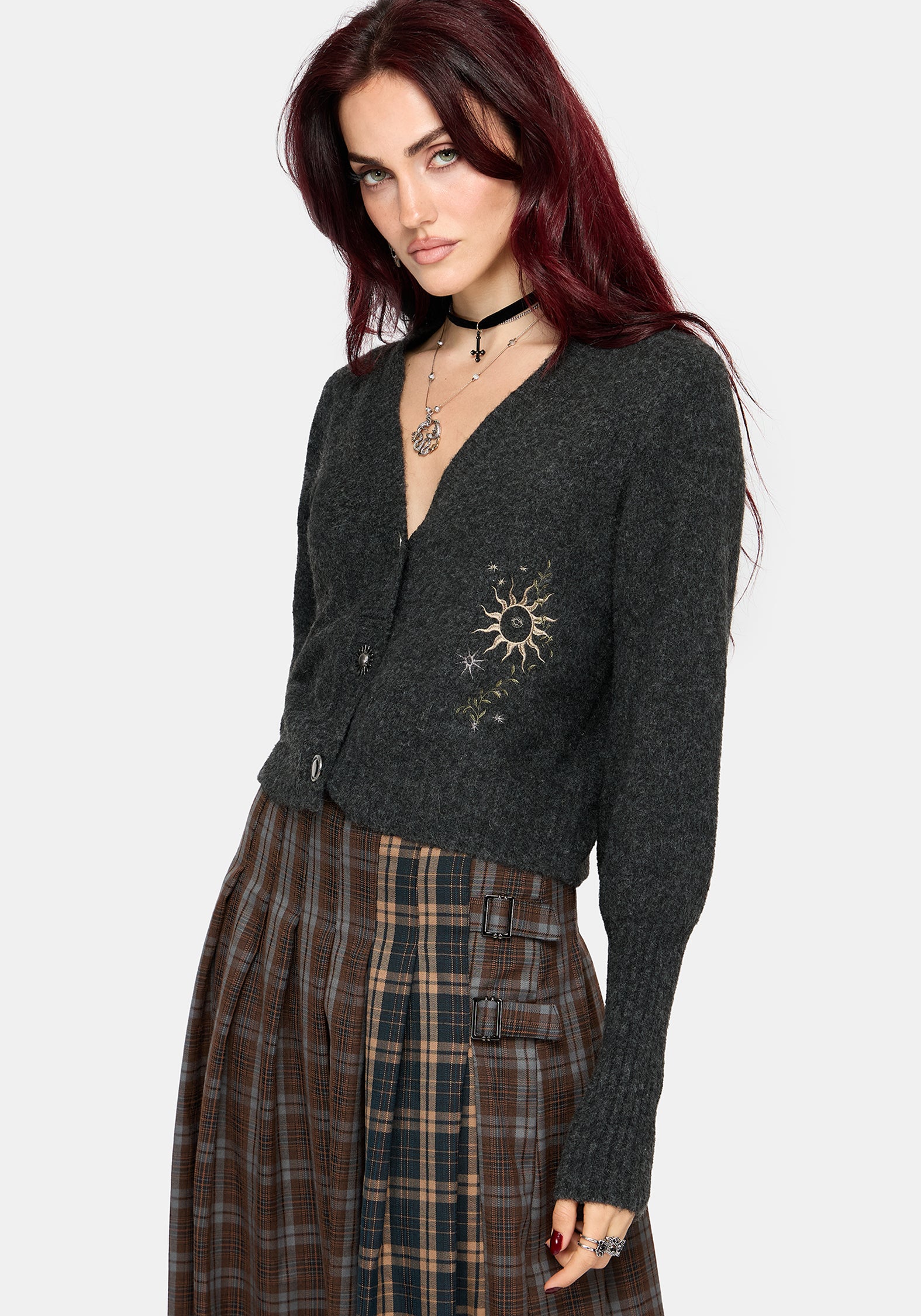 Mogor Himmlisch Bestickt Strick Strickjacke