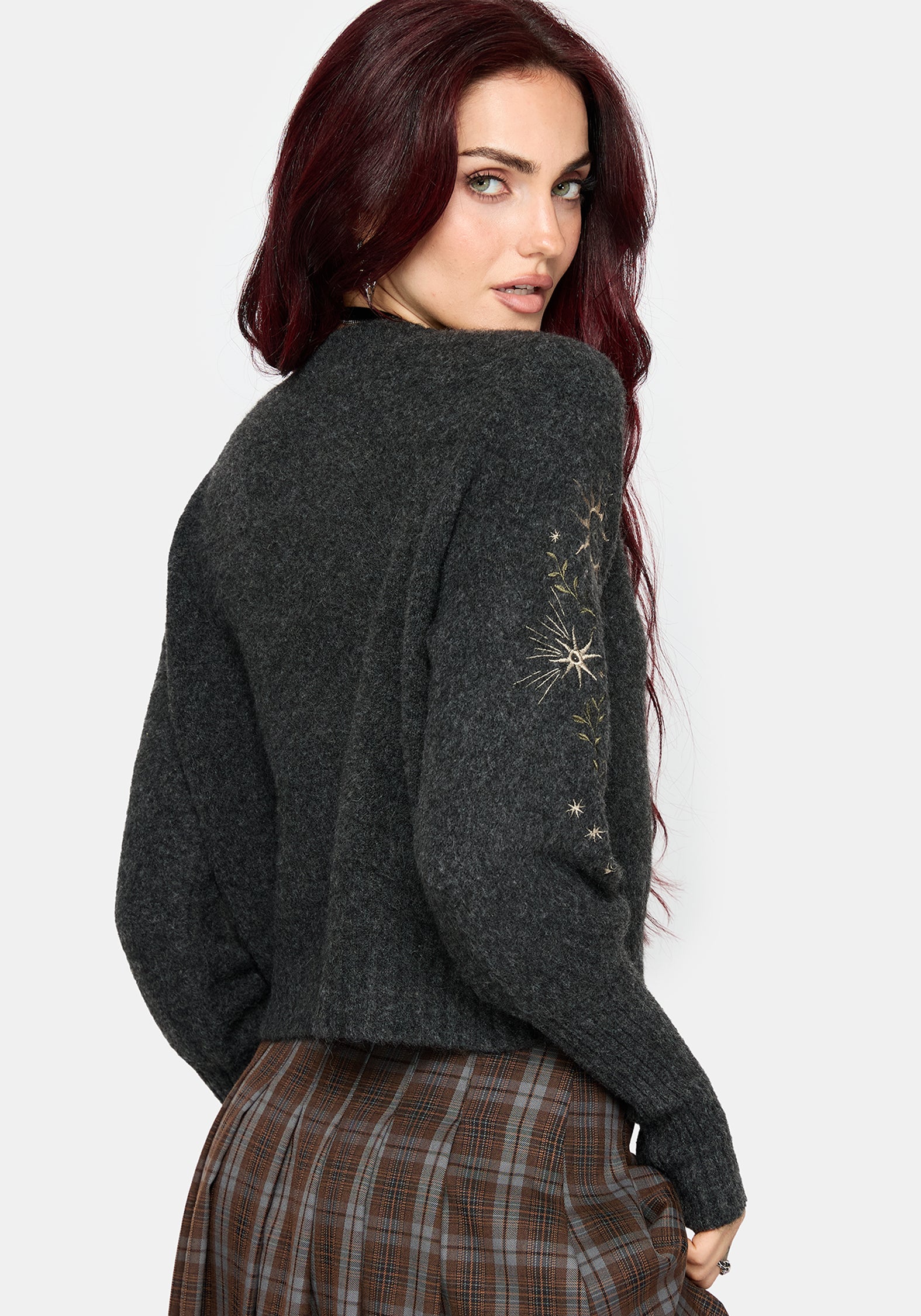 Mogor Himmlisch Bestickt Strick Strickjacke