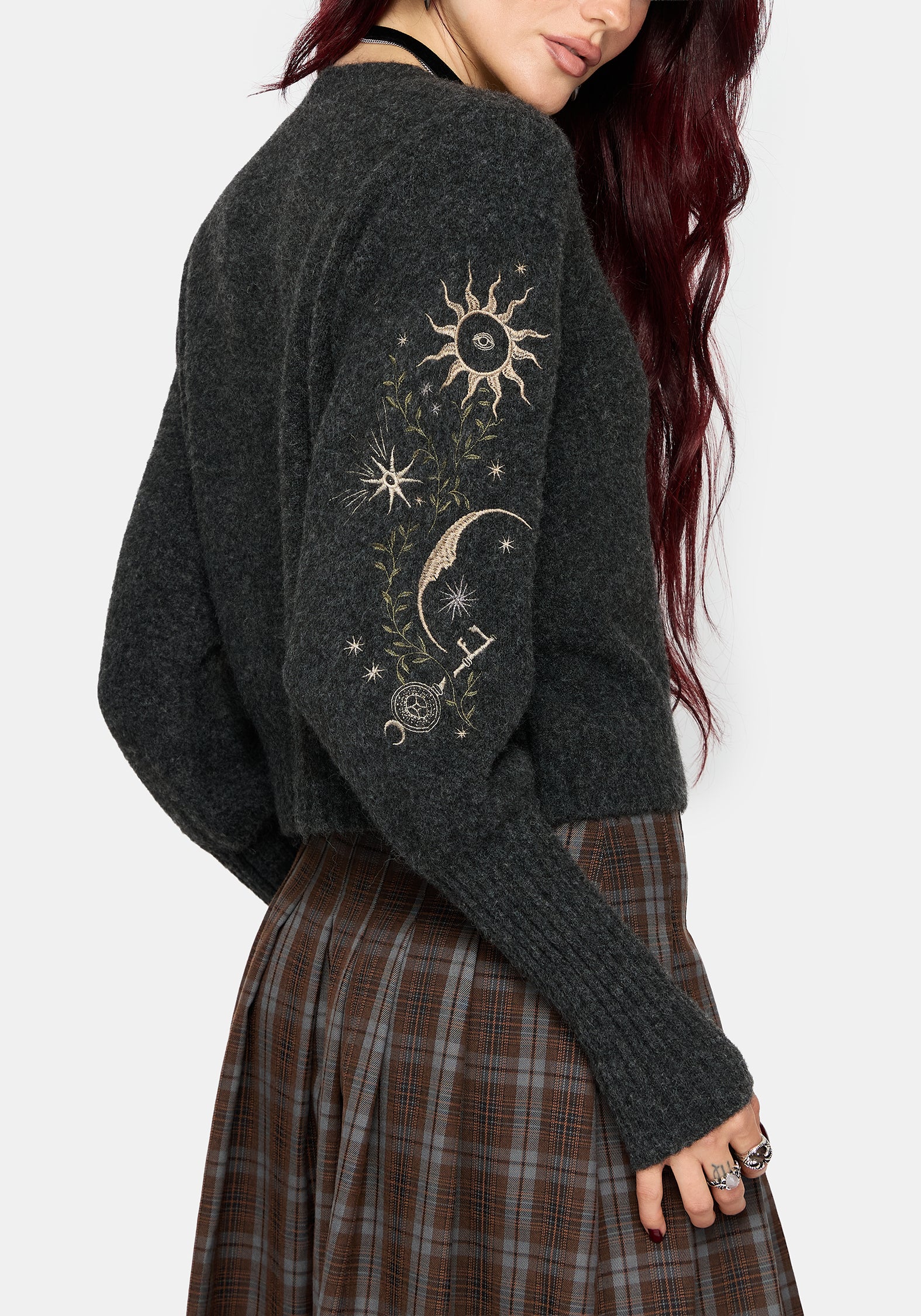 Mogor Himmlisch Bestickt Strick Strickjacke