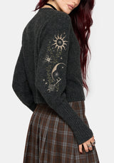 Mogor Himmlisch Bestickt Strick Strickjacke
