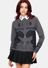 Faewood Tree Jacquard Knit Cardigan