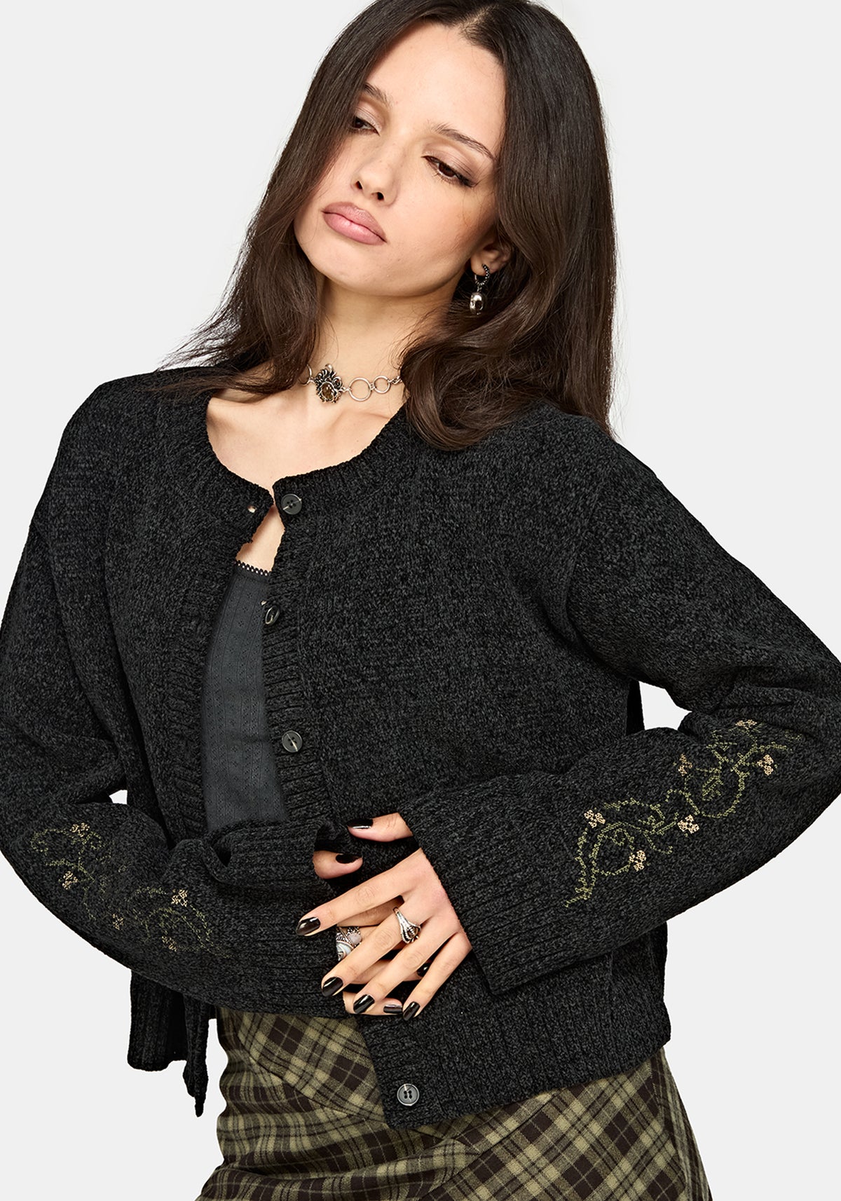 Ophidian Snake Cross Stitch Knit Cardigan