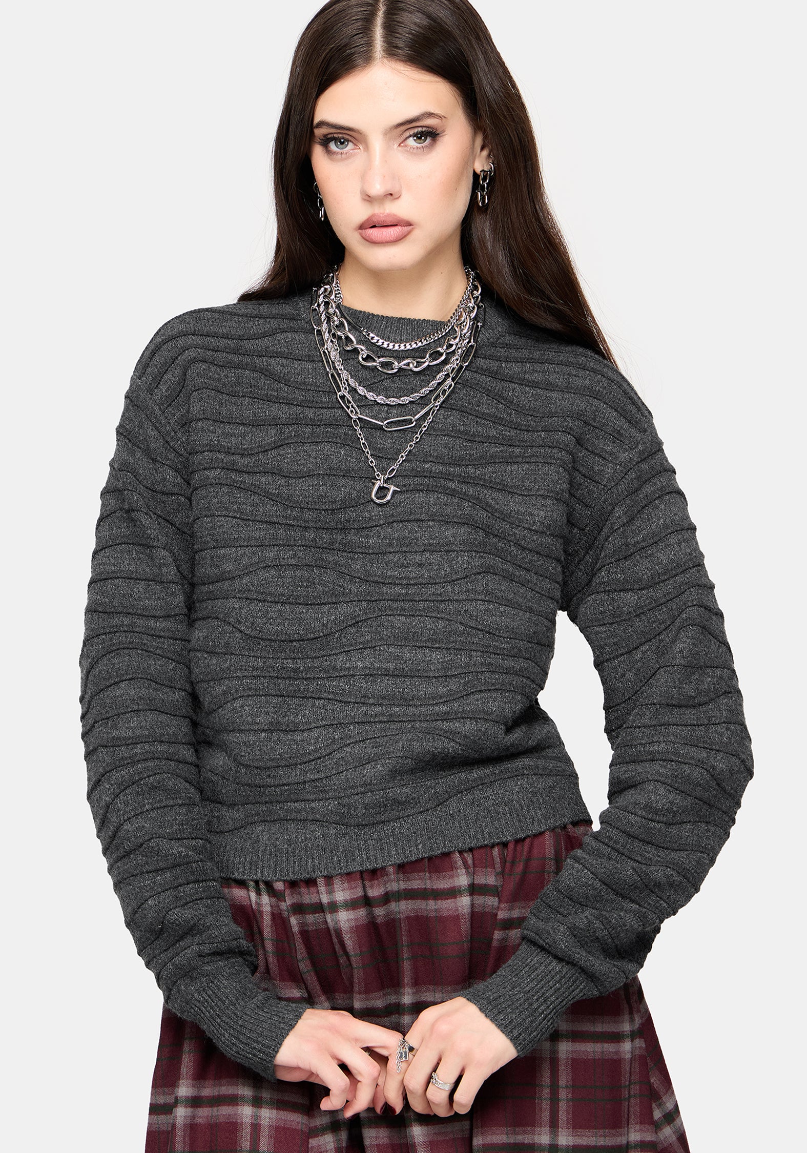 Stormi Wave Streifen Strick Pullover