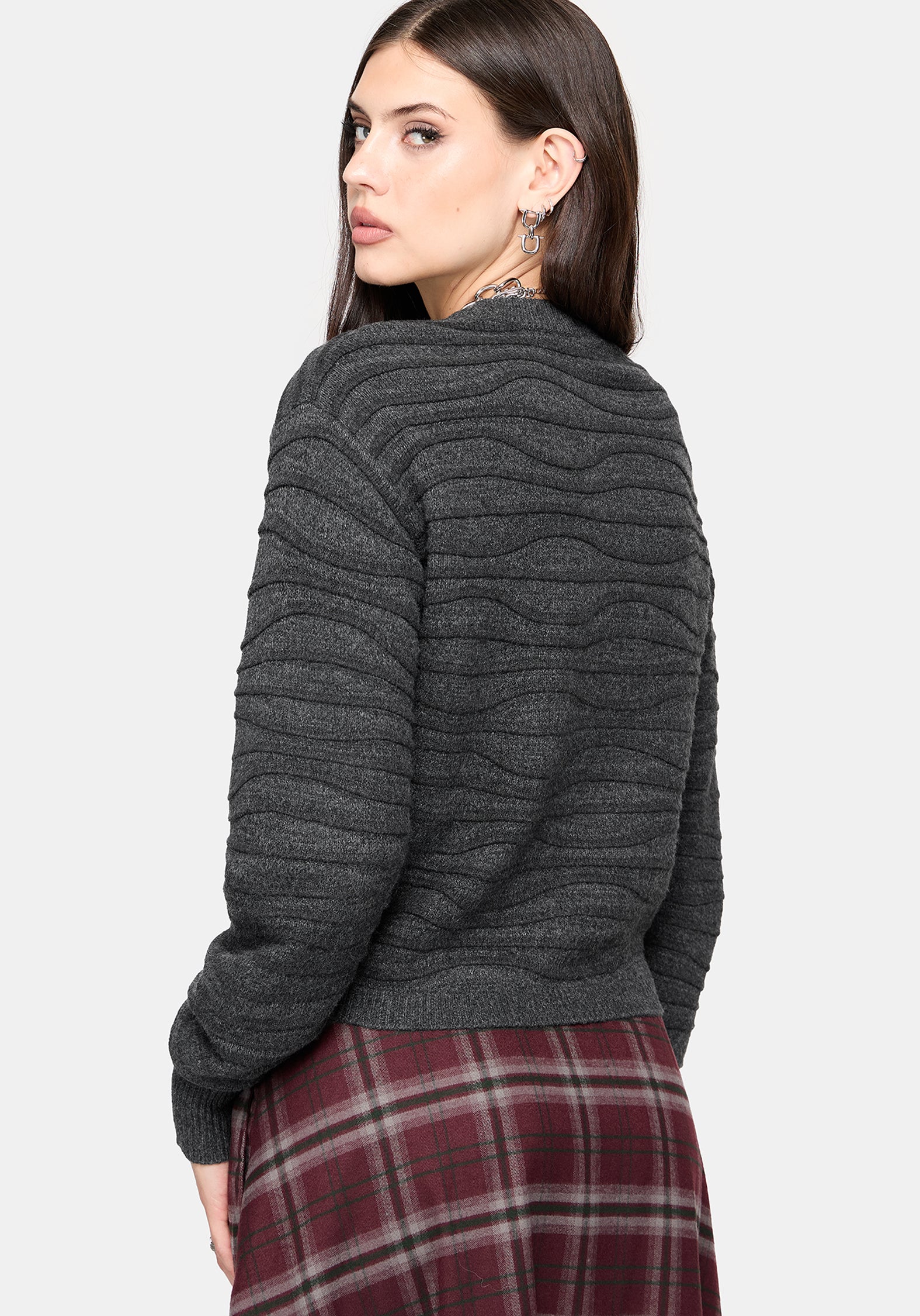 Stormi Wave Streifen Strick Pullover