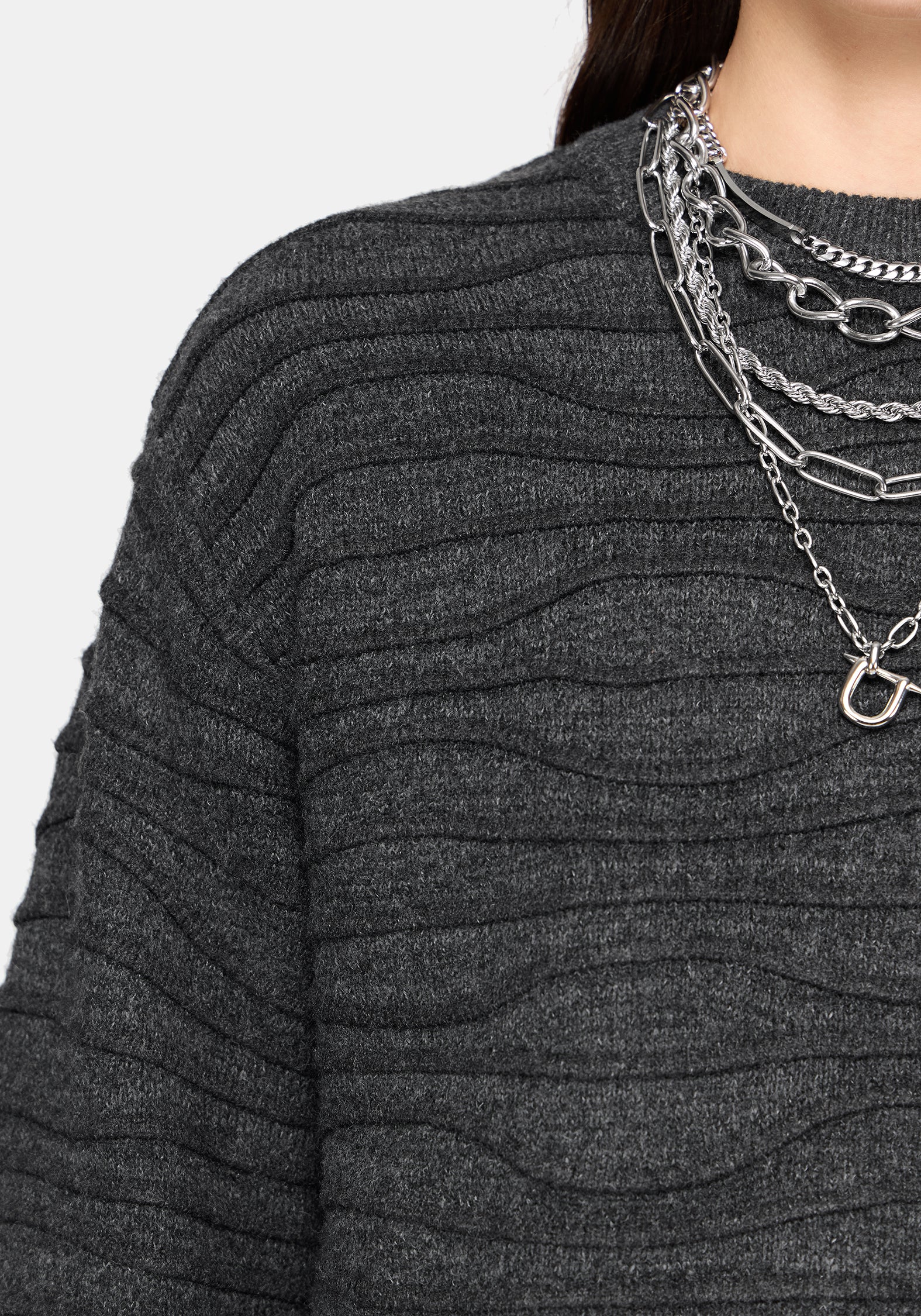 Stormi Wave Streifen Strick Pullover